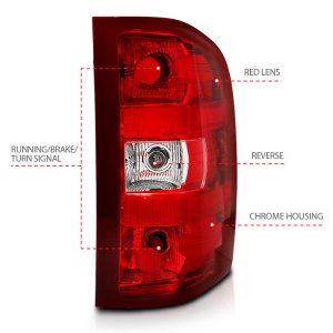 Chevrolet Silverado Taillights - ANZO - OE Replacement - Red/Clear - `07-`13