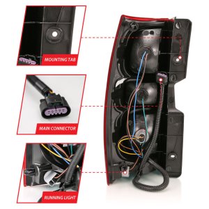 Chevrolet Tahoe Tail Light Assembly - Rear - ANZO - OE Replacement - Red/Clear Lens - `07-`14