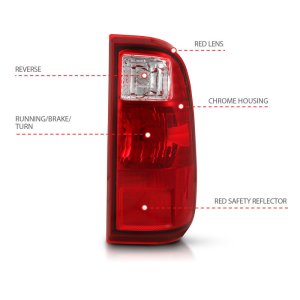 Ford F-250 Taillights - ANZO - OE Replacement - Red/Clear - `08-`16