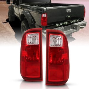 Ford F-250 Taillights - ANZO - OE Replacement - Red/Clear - `08-`16