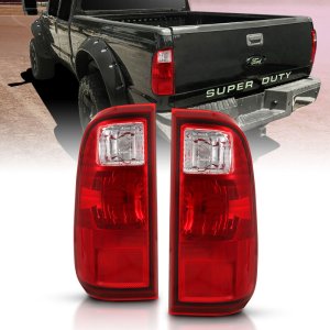 Ford F-250 Taillights - ANZO - OE Replacement - Red/Clear - `08-`16