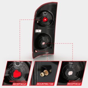 Dodge Ram 1500 Tail Lights - ANZO - OE - Red - `07-`09