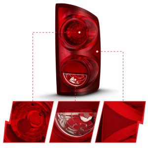 Dodge Ram 1500 Tail Lights - ANZO - OE - Red - `07-`09