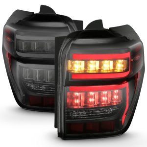 Toyota 4Runner LED Tail Light Assembly - ANZO - Smoke Lens; Black Housing; Red Light Bar; Sequential - `14-`20