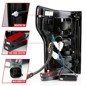 Ford F-150 Tail Lights - Rear - ANZO - Black Housing Clear Lens Red Light Bar w/ Sequential - Black - `18-`19 Ford F-150 Tail Lights - Rear - ANZO - Black Housing Clear Lens Red Light Bar w/ Sequential - Black - `18-`19