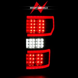 Ford F-150 Tail Lights - Rear - ANZO - Black Housing Clear Lens Red Light Bar w/ Sequential - Black - `18-`19 Ford F-150 Tail Lights - Rear - ANZO - Black Housing Clear Lens Red Light Bar w/ Sequential - Black - `18-`19