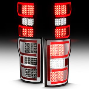 Ford F-150 Taillights - Rear - ANZO - Red Light Bar, w/ Sequential - Chrome - `18-`19