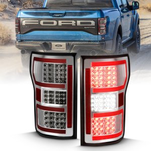 Ford F-150 Taillights - Rear - ANZO - Red Light Bar, w/ Sequential - Chrome - `18-`19