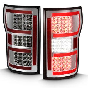 Ford F-150 Taillights - Rear - ANZO - Red Light Bar, w/ Sequential - Chrome - `18-`19
