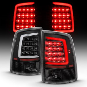Dodge Ram 1500 Taillight - Rear - ANZO - LED Plank Style - Black w/Clear Lens - `09-`18