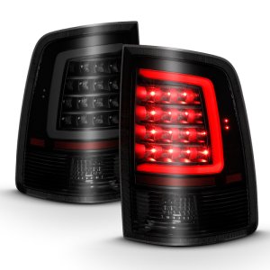 Dodge Ram 1500 LED Taillights - Rear - ANZO - Plank Style Smoke Lens - Black - `09-`18