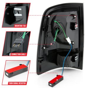 Dodge Ram 1500 LED Taillights - Rear - ANZO - Plank Style Smoke Lens - Black - `09-`18