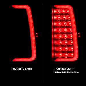 Chevrolet Tahoe LED Taillights - Rear - ANZO - Plank Style with Clear Lens - Black - `07-`14