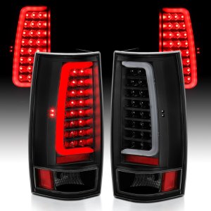Chevrolet Tahoe LED Taillights - Rear - ANZO - Plank Style with Clear Lens - Black - `07-`14