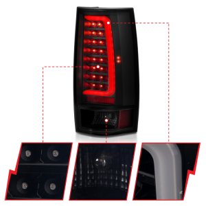 Chevrolet Tahoe LED Taillights - ANZO - Plank Style - Black w/Smoke Lens - `07-`14