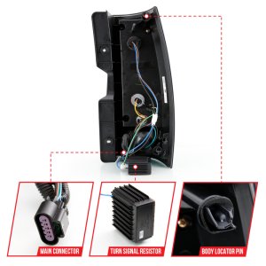 Chevrolet Tahoe LED Taillights - ANZO - Plank Style - Black w/Smoke Lens - `07-`14