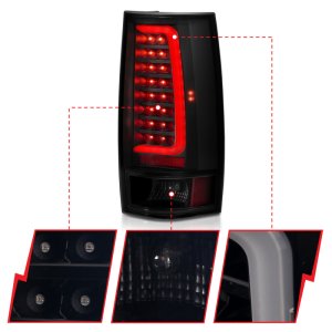 Chevrolet Tahoe LED Taillights - ANZO - Plank Style - Black w/Smoke Lens - `07-`14