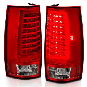 Chevrolet Tahoe Tail Light Assembly - ANZO - LED, Red/Clear Lens, Plank Style - Chrome - `07-`14