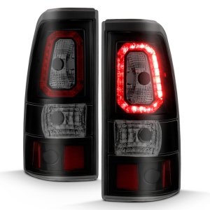 Chevrolet Silverado 1500 LED Taillights - ANZO - Plank Style - Black w/Smoke Lens - `03-`06