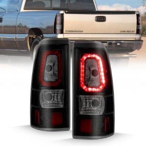 Chevrolet Silverado 1500 LED Taillights - ANZO - Plank Style - Black w/Smoke Lens - `03-`06