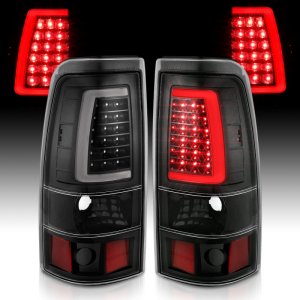 Chevrolet Silverado 1500 Tail Light Assembly - Rear - ANZO - LED Plank Style - Black w/Clear Lens - `03-`06