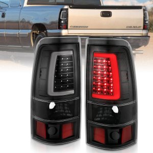 Chevrolet Silverado 1500 Tail Light Assembly - Rear - ANZO - LED Plank Style - Black w/Clear Lens - `03-`06