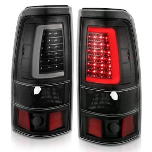 Chevrolet Silverado 1500 Tail Light Assembly - Rear - ANZO - LED Plank Style - Black w/Clear Lens - `03-`06