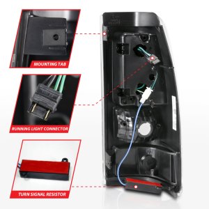 Chevrolet Silverado 1500 Tail Light Assembly - Rear - ANZO - LED Plank Style - Black w/Clear Lens - `03-`06