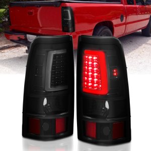 Chevrolet Silverado 1500 Tail Light Assembly - Rear - ANZO - LED Plank Style - Black w/Smoke Lens - `03-`06