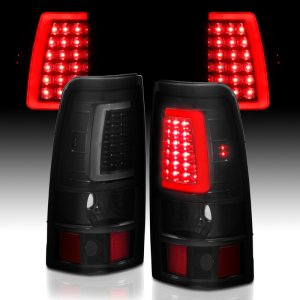 Chevrolet Silverado 1500 Tail Light Assembly - Rear - ANZO - LED Plank Style - Black w/Smoke Lens - `03-`06