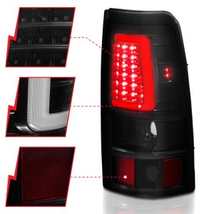 Chevrolet Silverado 1500 Tail Light Assembly - Rear - ANZO - LED Plank Style - Black w/Smoke Lens - `03-`06