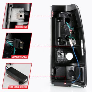 Chevrolet Silverado 1500 Tail Light Assembly - Rear - ANZO - LED Plank Style - Black w/Smoke Lens - `03-`06