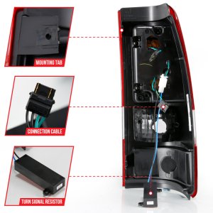 Chevrolet Silverado 1500 LED Taillights - Rear - ANZO - Plank Style - Chrome with Red/Clear Lens - `03-`06