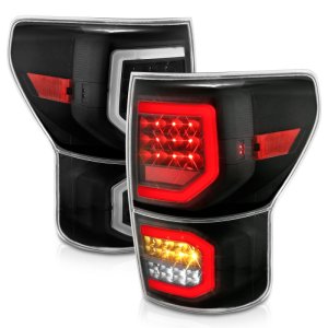 Toyota Tundra LED Taillights - Rear - ANZO - Plank Style - Black w/Clear Lens - `07-`13