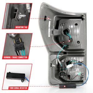 Toyota Tundra LED Taillights - Rear - ANZO - Plank Style - Black w/Clear Lens - `07-`13