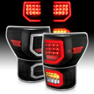 Toyota Tundra LED Taillights - Rear - ANZO - Plank Style - Black w/Clear Lens - `07-`13
