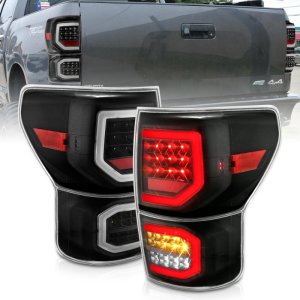 Toyota Tundra LED Taillights - Rear - ANZO - Plank Style - Black w/Clear Lens - `07-`13
