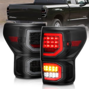 Toyota Tundra LED Taillights - Rear - ANZO - Plank Style - Smoke Lens - `07-`13