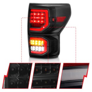 Toyota Tundra LED Taillights - Rear - ANZO - Plank Style - Smoke Lens - `07-`13