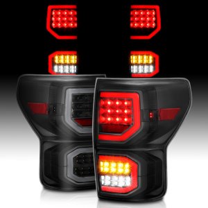Toyota Tundra LED Taillights - Rear - ANZO - Plank Style - Smoke Lens - `07-`13