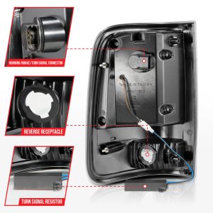 Ford F-150 LED Tail Lights - Rear - ANZO - Light Bar - Black Housing / Clear Lens - `04-`06