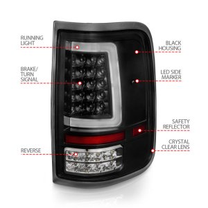 Ford F-150 LED Tail Lights - Rear - ANZO - Light Bar - Black Housing / Clear Lens - `04-`06