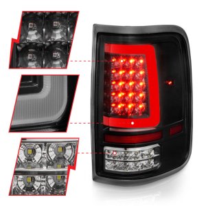 Ford F-150 LED Tail Lights - Rear - ANZO - Light Bar - Black Housing / Clear Lens - `04-`06
