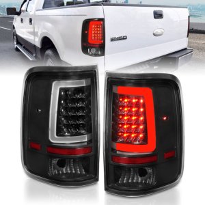 Ford F-150 LED Tail Lights - Rear - ANZO - Light Bar - Black Housing / Clear Lens - `04-`06