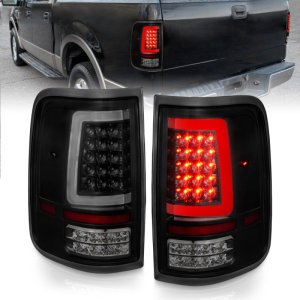 Ford F-150 LED Tail Light Assembly - ANZO - Black Housing w/ Light Bar - Smoke Lens - `04-`06