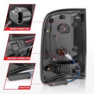 Ford F-150 LED Tail Light Assembly - ANZO - Black Housing w/ Light Bar - Smoke Lens - `04-`06