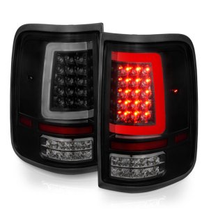 Ford F-150 LED Tail Light Assembly - ANZO - Black Housing w/ Light Bar - Smoke Lens - `04-`06