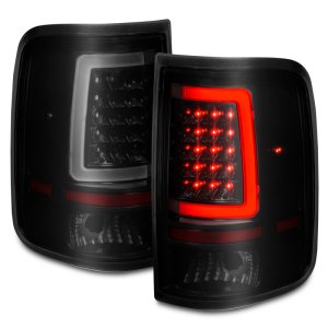 Ford F-150 LED Tail Light Assembly - ANZO - Black Housing w/ Light Bar - Smoke Lens - `04-`06