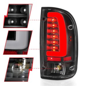 Toyota Tacoma Tail Light Assembly (Pair) - Rear - ANZO - LED - Black Housing Clear Lens - `95-`00
