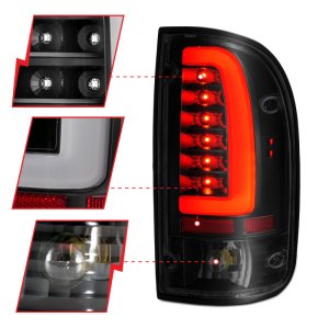 Toyota Tacoma LED Taillights - Rear - ANZO - Smoke Lens, Black Housing - `95-`00